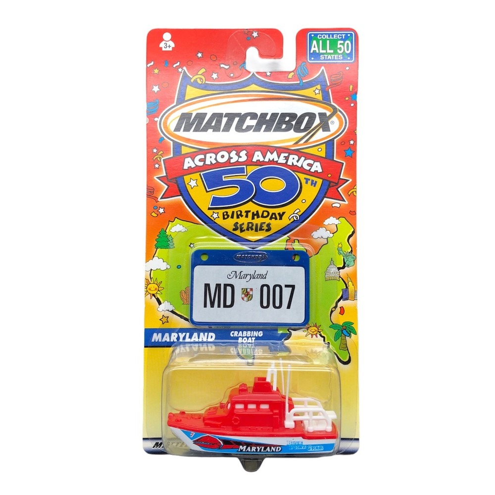 Matchbox Across America 50th Birthday Maryland Crabbing Fishing Boat 1/100 Scale